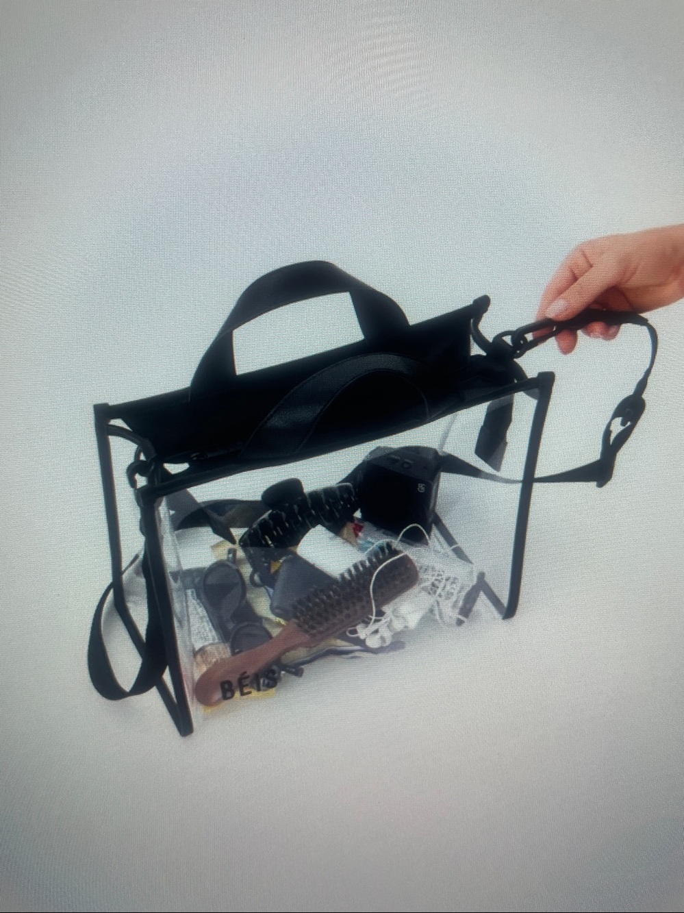 BEIS CLEAR Crossbody Stadium Tote with Black Trim NWT. - Picture 8 of 12